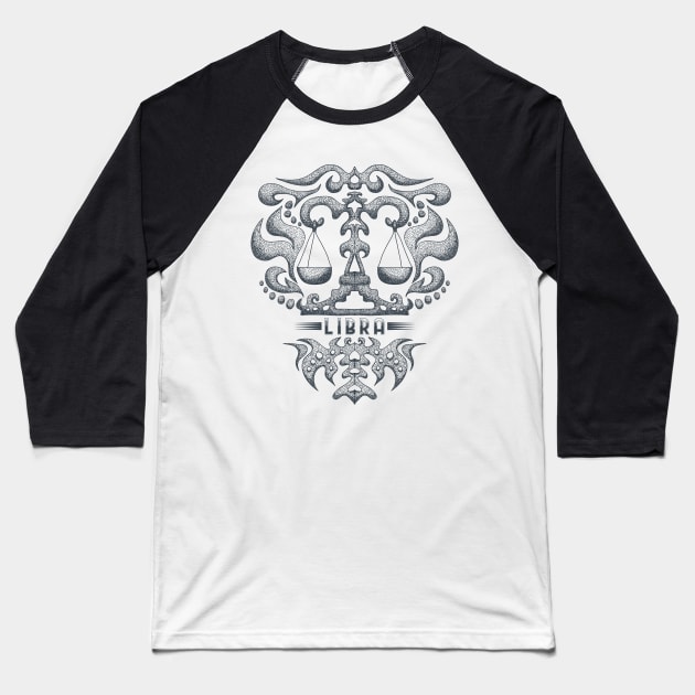 Libra Zodiac Design Astrology Baseball T-Shirt by Utopia Shop